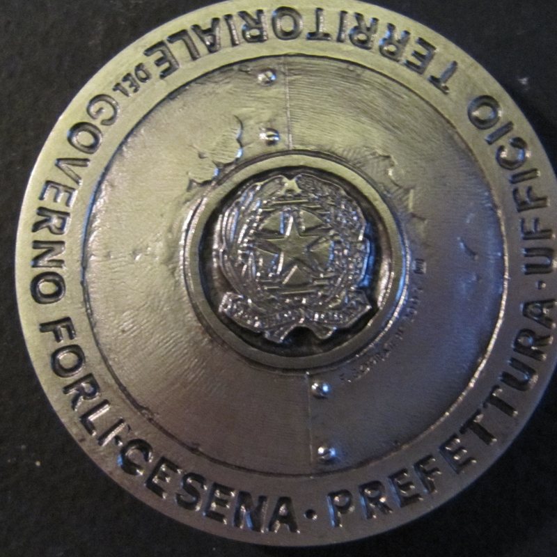 Medaglia Medaglia ufficiale Prefettura di Forlì – Ufficio territoriale di Governo, retro