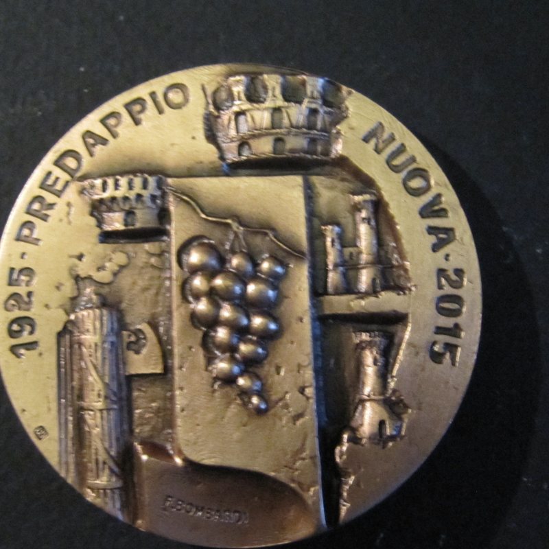 Medaglia 90° anniversario della fondazione di Predappio Nuova (1925–2015), retro