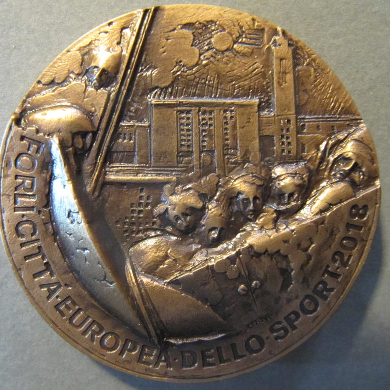 Medaglia Forlì città europea dello sport 2018, fronte