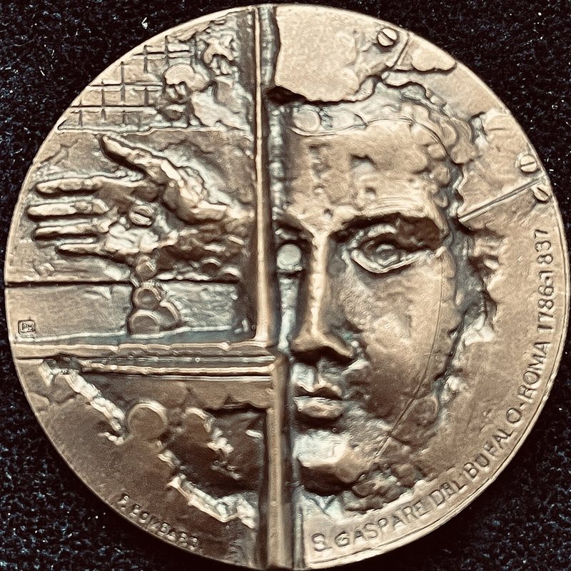 Medaglia 2° centenario della fondazione della Missione meldolese per volontà di S. Gaspare del Bufalo, fronte