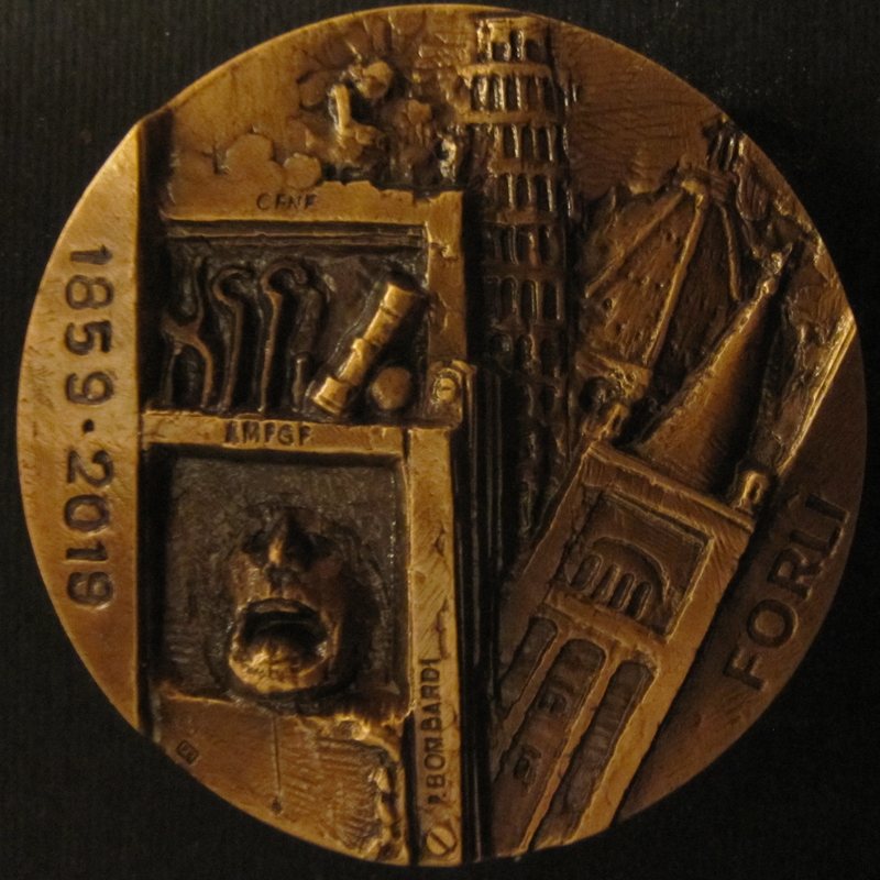 Medaglia 160° anniversario della morte di Giorgio Regnoli – Medico e Chirurgo (Forlì, 1797 – Pisa, 1859), retro