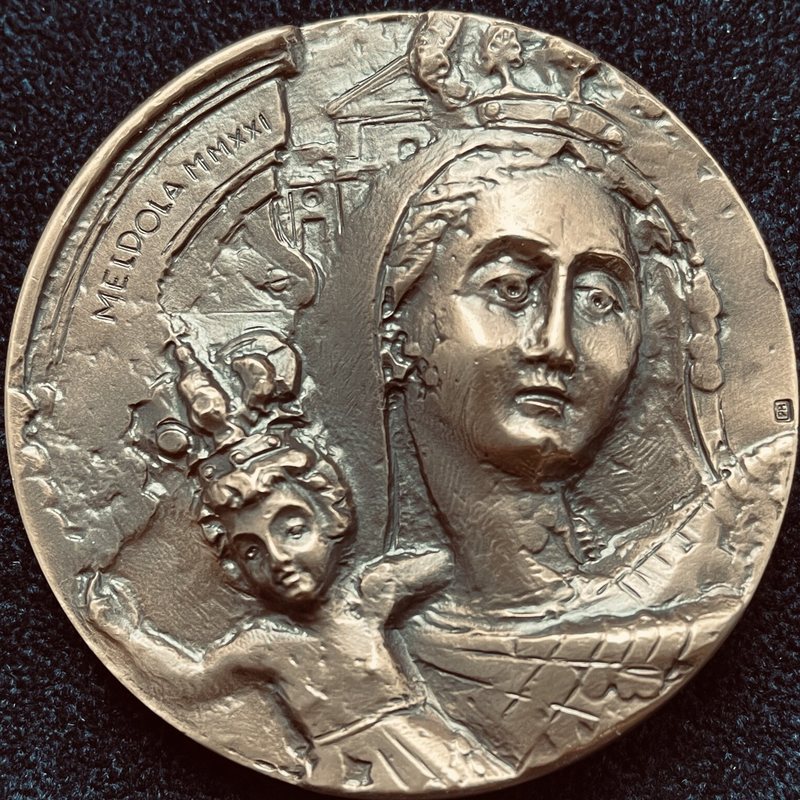Medaglia B.V. della Madonna del Popolo di Meldola – «Trasmutazione velata», fronte